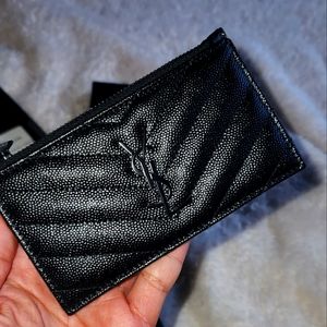 YSL Cassandre Card Zipper Wallet